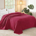 Exclusivo Mezcla Soft Fleece Blanket Twin Size for Bed, Deep Red