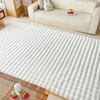 White Rabbit Plush Rug 8'x10', Fluffy Faux Fur Shaggy Area Rug for Nursery, Kids Room Decor, Soft Fuzzy Carpet for Living Room, Bedroom, Teen Girls Room