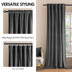 MIULEE Grey Velvet Curtains 52x84 inches 2 Panels Luxury Blackout Curtains