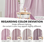 Deconovo Blackout Curtains, Thermal Insulated, W52 x L63 2 Panels, Back Tab, Machine Washable, Room-Darkening Drapes for Bedroom/Living Room Lavender