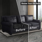 Leather Look Couch Cushion Covers Sofa Seat Slipcovers Sets Couches Furniture Protector for Sectional Armchair Loveseat Pets Kids Stretch Spandex Fabric (3 Cushion XL Sofa, Dark Grey)
