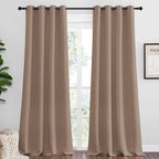 NICETOWN Bedroom Blackout Curtains and Drapes, Set of 2, 55 by 102 Inch, Cappuccino, Window Treatment Thermal Insulated Solid Grommet Blackout Draperies for Bedroom