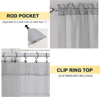 OVZME Light Grey Sheer Curtains 84 Inches Long 2 Panels - Soft Light Filtering Window Sheer Panels for Living Room/Bedroom, Top Dual Rod Pocket, 1 Pair, Each 42Wx84L Inches