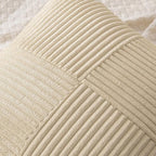 MIULEE Cream Decorative Lumbar Throw Pillow Covers 12x20 Inch for Couch Bed Sofa Pack of 2 Boho Neutral Farmhouse Throw Pillows Soft Cross Corduroy Patchwork Textured Cushion Cases