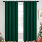 Yakamok Room Darkening Curtains 52x84 inch Length Dark Green-Living Room
