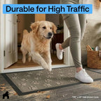 GORILLA GRIP 100% Waterproof All-Season WeatherMAX Doormat 35x23, US Designed Natural Rubber, Stain and Fade Resistant, Low Profile Indoor Outdoor Door Mats, Easy Clean Patio Mat, Tan Pawprints