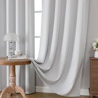 CUCRAF Custom Blackout Curtains for Bedroom Living Room, Rod Pocket Room Darkening Curtain Thermal Insulated Light Blocking Window Drapes 1 Panel (Custom Size, Greywish White)