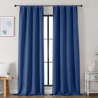 Simplebrand Ava Royal Blue Blackout Curtains for Bedroom 96 Inches Long 2 Panels, Solid Thermal Insulated, Energy Saving Nursery Window Treatment Curtains Blackout Drapes, W40 x L96 Inch, Royal Blue