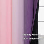 Ombre Pink and Purple Blackout Curtains 84 Inches Long, Full Room Darkening Curtains for Bedroom, Completely Light Blocking Grommet Thermal Insulated Gradient Drapes for Kids Room,42x84 Inch, 2 Panels