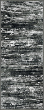 KOZYFLY Kitchen Runner Rug for Hallway Non-Slip Modern Abstract Runner Rug 2x5 Black Grey, Washable Carpet Runner Laundry Room Mat with Soft Low Pile for Entryway Bathroom Bedroom Kitchen