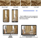 Simplebrand Ava Gold Short 36 Inches Blackout Curtain 2 Panels Set, Half Window Rod Pocket Privacy Curtain Tiers for Kitchen, Curtains Blackout for Bathroom Shades, W40 x L36 Inch, Gold