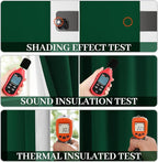 Yakamok 100% Blackout Curtains Dark Green Room Darkening Thermal Insulated with 2 Thick Layers-Hunter Green Window Drapes Set of 2 Panels for Bedroom Living Room 52 Inches by 96 Inches Length