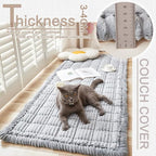 Couch Cover for Dogs Washable, Fuzzy Pet Couch Covers for 3 Cushion Sofa Pet Friendly, Non Slip Sofa Cover (Light Blue-Grey, 27.6" x 70.9"/70 x 180cm)