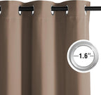 NICETOWN Room Darkening Draperies Curtains Panels, 2 Panels Cappuccino W52 x L84