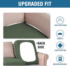 H.VERSAILTEX High Stretch Couch Cushion Covers,Chair Sofa Seat Slipcovers Couch Cushion Cover Stretch Furniture Protector for Kids, Pets(2 Packs Cushion Loveseat Covers, Bronze Green)