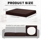 8Pcs Outdoor Cushion Covers, Patio Cushion Covers,Stretch Elastic Slipcovers, Replacement Washable Furniture Protector for Patio Couch,Thick Jacquard Textured Twill Fabric(Coffee,Cover Only)