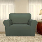 PureFit Super Stretch Sofa Slipcover – Spandex Non Slip Soft Couch Sofa Cover, Washable Furniture Protector with Non Skid Foam and Elastic Bottom for Kids, Pets (Oversized, Greyish Green)