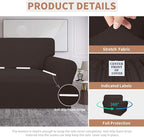 Easy-Going 100% Waterproof Chair Couch Cover, Dual Waterproof Sofa Cover, Stretch Jacquard Sofa Slipcover, Leakproof Furniture Protector for Kids, Pets, Dog and Cat (Chair, Chocolate)