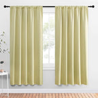 NICETOWN Window Curtains Blackout Drapes, Paler Yellow, 1 Pair, 52 by 72-Inch, Thermal Insulated Solid Rod Pocket Blackout Curtains/Draperies for Living Room