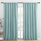 NICETOWN 2 Panels Blackout Curtains, Rod Pocket Thermal Insulated Drapess for Bedroom, Privacy Protection Easy-Care Heavy Duty Curtains for Living Room/Dining Room, W70 x L95 inches, Aqua Green