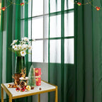 SpaceDresser Basic Rod Pocket Sheer Voile Window Curtain Panels White 1 Pair 2 Panels 60 Width 96 Inch Long for Kitchen Bedroom Children Living Room Yard(Foliage Green,60 W x 96 L)