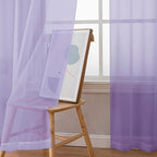 OWENIE Light Purple Sheer Curtains 90 Inches Long 2 Panels Set for Living Room Bedroom, Light Filtering Rod Pocket Clear Sheer Curtain 2Pcs, Each 42" W x 90" L,Lavender