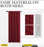 NICETOWN Christmas Burgundy Curtains Blackout Drape Panels - Lights Block Out Window Treatment Short Curtain Sets for Loft and Basement Decoration (Set of 2, 34 by 45-Inch)