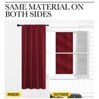 NICETOWN 50inch Curtains for Small Windows, Thermal Insulated Privacy Short Drapes for Kitchen Bathroom (Set of 2, Burgundy Red, 29" Wide)