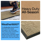 GORILLA GRIP 100% Waterproof All-Season WeatherMAX Doormat, US Designed Natural Rubber, Stain and Fade Resistant, Low Profile Indoor Outdoor Door Mats, Easy Clean Patio Mat, 29x17, Home Sweet Home