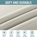 H.VERSAILTEX Room Darkening Curtain Thermal Insulated Curtain for Bedroom Window Treatment Grommet Curtain Panel Drapes, Energy Efficient for Living Room, Solid Ivory/Cream, One Panel, 52'W x 84'L