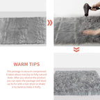 Ciicool Fluffy Area Rug, 4x6 ft Grey Faux Fur Rug for Bedroom Living Room
