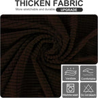 U-NICE HOME Stretch Futon Cover Armless Bed Slipcover - Soft Jacquard Fabric Washable for Pet Friendly, Chocolate