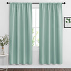 RYB HOME Blackout Curtains for Bedroom Living Room 72 inches Long, Thermal Insulated Privacy Rod Pocket Drapes for Nursery Office Home Theater, Width 42 by Length 72, Aqua, 2 Panels