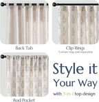 jinchan Linen Floral Curtains for Living Room 84 Inch Length Blue Flower Cottage Core Farmhouse Curtains Rod Pocket Back Tab Boho Semi Sheer Window Drapes Bedroom Set 2 Panels Blue on Beige