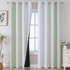 Sage Green and Greyish White Ombre Blackout Curtains for Bedroom 90 Inch