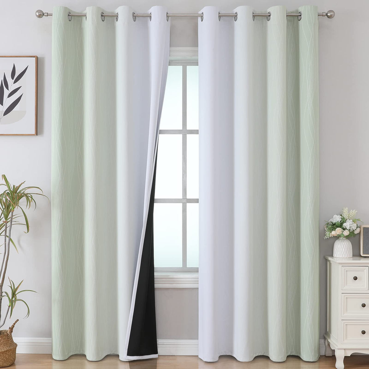 Estelar Textiler Ombre Orange and Blue Blackout Curtains 52Wx84L Inch Long