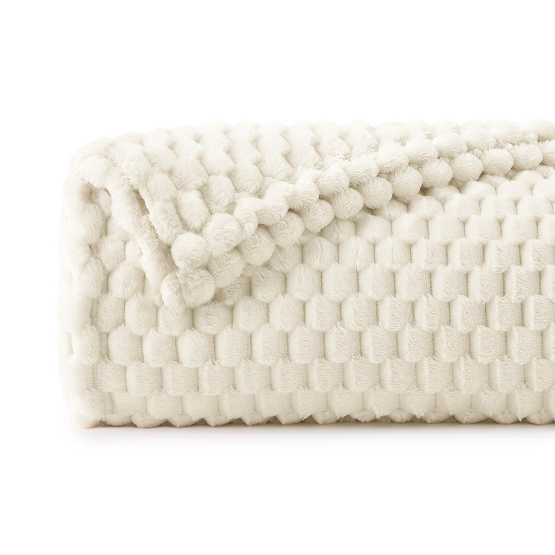 BEDELITE Cream Throw Blanket for Couch, Soft Cozy Gifts for Women, 50 * 60