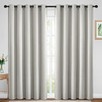 Yakamok Blackout Curtains Room Darkening Thermal Insulated Window Panels,Solid Grommet Top Drapes for Bedroom/Living Room(70Wx84L, Light Beige, 2 Panels)