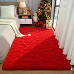 Amearea Premium Soft Fluffy Rug Modern Shag Carpet, 8x10 Feet, Fuzzy Shaggy Rugs for Bedroom Living Room Teen Apartment Decor, Comfortable Indoor Furry Dorm Carpets, Red