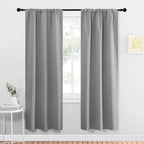 NICETOWN Sidelight Curtains for Front Door - Home Decoration Thermal Insulated Rod Pocket Blackout Blinds & Drapes for Small Windows (Silver Grey, 2 Panels, W34 x L72 -Inch)