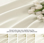 MIULEE Cream Back Tab Blackout Curtain 96 Inch Long 2 Panels Set for Bedroom, Rod Pocket/Pinch Pleat Thermal Insulated Living Room Darkening Pleated Light Blocking Floor to Ceiling Drape