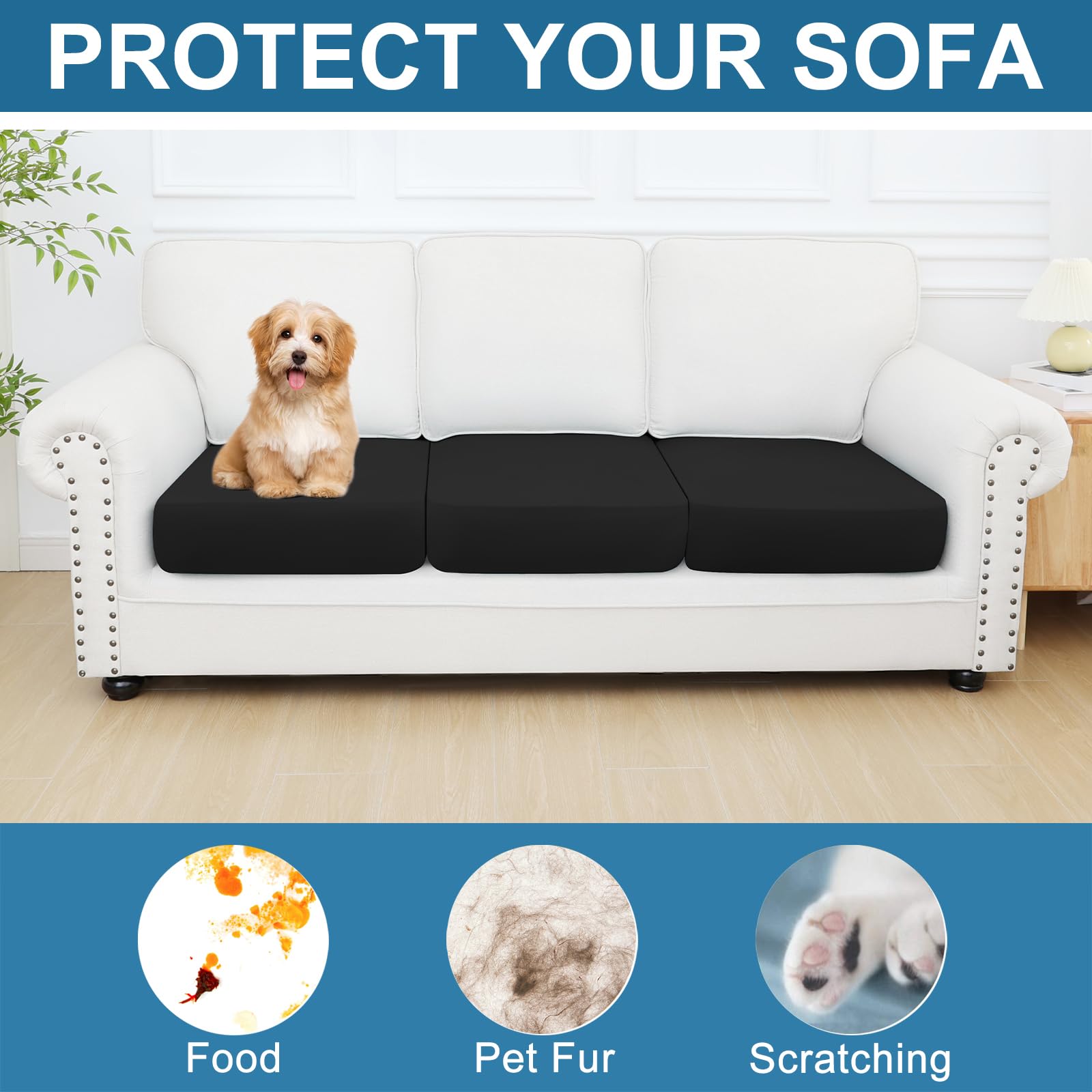 Smiry Couch Cushion Covers, Stretch Couch Covers for Sofa