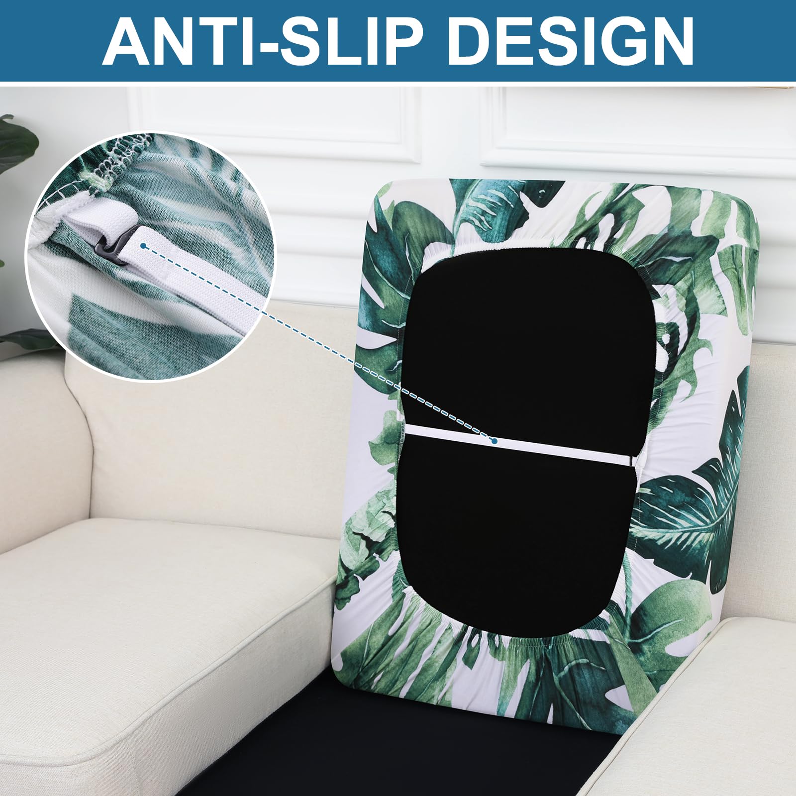 Smiry Printed Couch Cushion Covers, Stretch Couch Covers for Sofa
