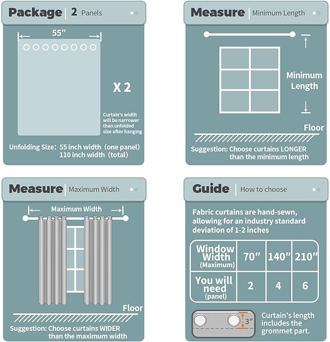 BGment Dark Grey Blackout Curtains for Bedroom 69 Inch Long - 2 Panels