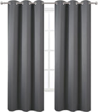 LEMOMO Grey Thermal Blackout Curtains/42 x 84 Inch/Set of 2 Panels Room Darkening Curtains for Bedroom
