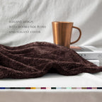 Exclusivo Mezcla Fuzzy Plush Fleece Bed Blanket Twin XL Size, Coffee