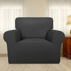 PureFit Super Stretch Chair Sofa Slipcover – Spandex Non Slip Soft Couch Sofa Cover, Washable Furniture Protector with Non Skid Foam and Elastic Bottom for Kids, Pets （Chair, Dark Gray）