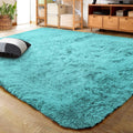 LOCHAS Area Rugs Fluffy Living Room Carpets for Kids Bedroom 6x9, Blue