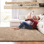 Shag Area Rug for Bedroom 4x6,Beige Fluffy Area Rugs for Living Room,Soft Fuzzy Rug Non-Shedding Indoor Plush Carpet for Kids Bedroom Nursery Dorm Home Decor