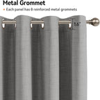 100% Blackout Shield Total Blackout Curtains Faux Linen Textured Thermal Insulated Grommet Singal Layer Window Curtains for Bedroom/Living Room(50"W x 63"L, 2 Panels, Gray)